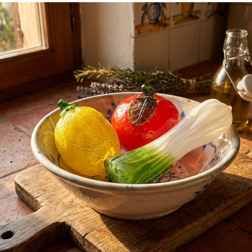 Vintage Hand Blown Italian Glass Fruit & Vegetables | Mid-Century Murano Style